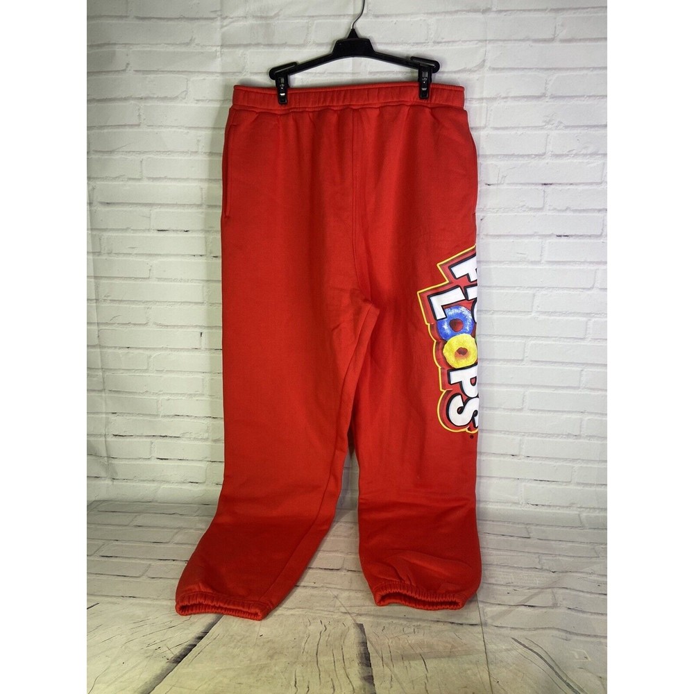 NEW Dumbgood Froot Loops Logo Red Sweatpants Activewear Lounge Pants Mens Size L